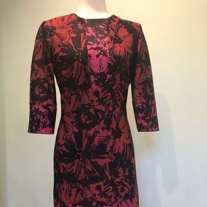 Taylor red and pink flower dress